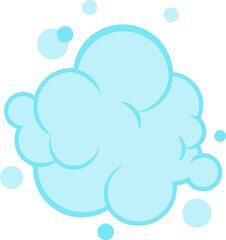 Soap foam with bubbles. Carton light blue suds of bath water, shampoo, shaving, mousse. 