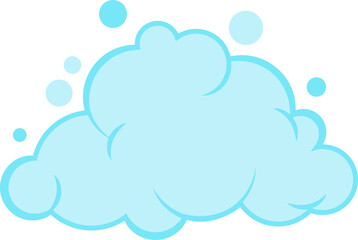 Soap foam with bubbles. Carton light blue suds of bath water, shampoo, shaving, mousse. 