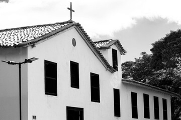 Igreja Matriz da cidade histórica de Embu das Artes, São Paulo, Brasil.  