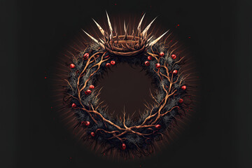 depiction of a crown of thorns. Generative AI