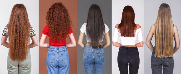 Collage Back view - Hair beautiful girls