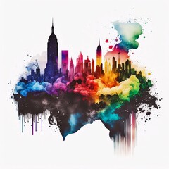 Fototapeta premium Skyline, made by Ai, künstliche Intelligenz, Ai-Art