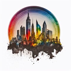 Obraz premium Skyline, made by Ai, künstliche Intelligenz, Ai-Art