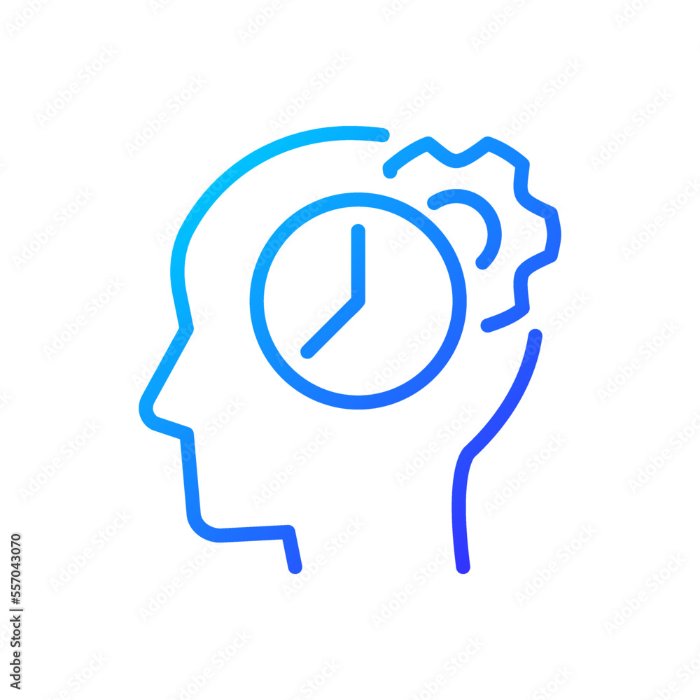 Aufkleber time for thinking process pixel perfect gradient linear vector icon. synchronizing biological clock.