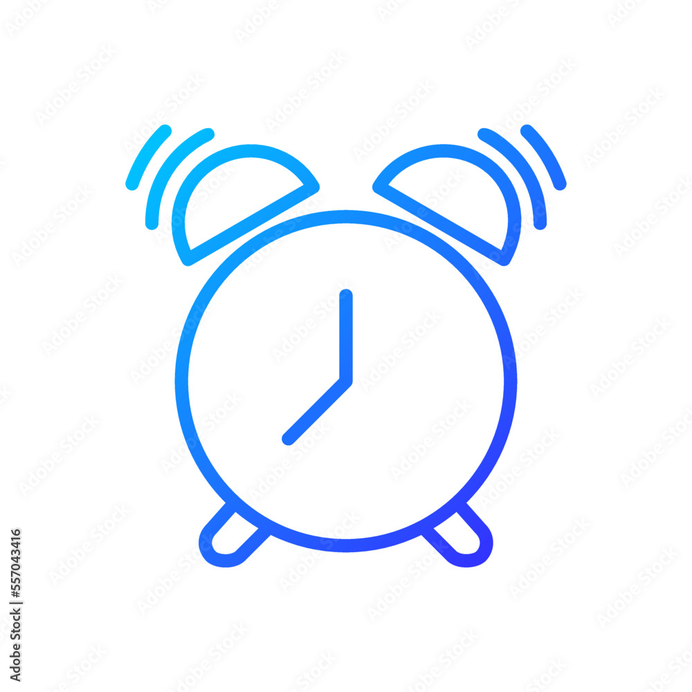 Poster ringing alarm clock pixel perfect gradient linear vector icon. wake up time. sleep schedule. reminde