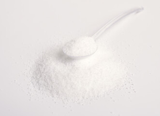 Stevioside powder. Natural sweetener Isolated on white background