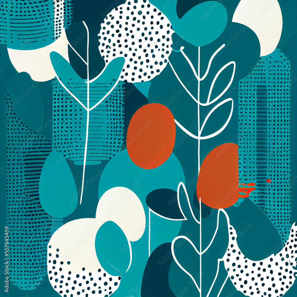 Aufkleber boho background. abstract minimal elegant line brush stroke shapes and circles. generative ai