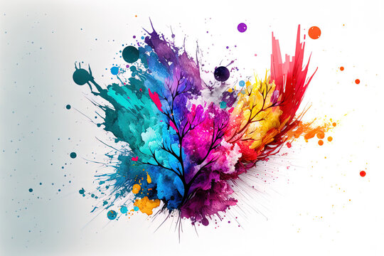 Premium AI Image  Water color paint colorful design for background and  cover