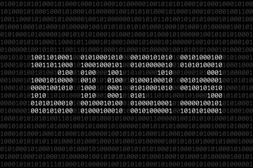 Fototapeta premium Number 2023 composed from light 0 and 1 digits over binary code
