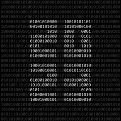 Number 2023 composed from light 0 and 1 digits over binary code