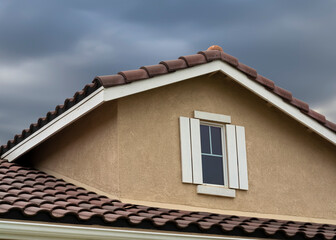 Attic window exterior view of a Single family residence, Menifee, California, USA