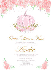invitation card for the girl's first birthday party. Template for baby shower invitation. one year	