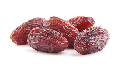 Dates fruit in closeup on white background
