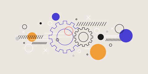 Obraz premium Composition with geometric shapes. Background for design. Trendy stylish graphics.