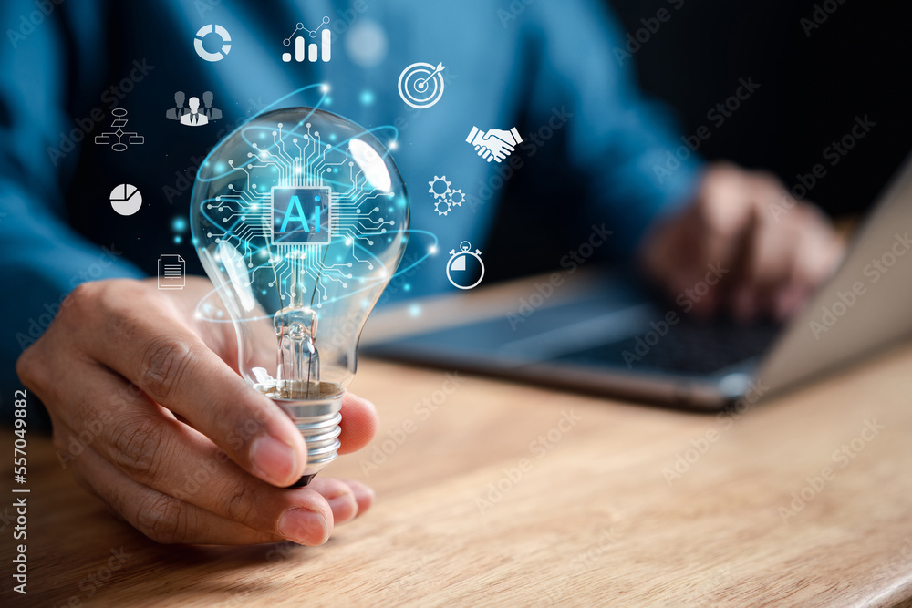 Aufkleber ai. digital transformation technology strategy intelligence internet of business. transformation of 
