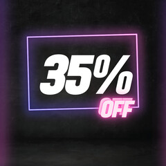 35 percent off discount Black and purple