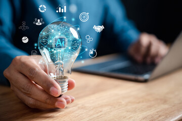 Ai. digital transformation technology strategy intelligence internet of business. transformation of ideas of technology in business in the digital marketing, Financial and banking, Digital link tech