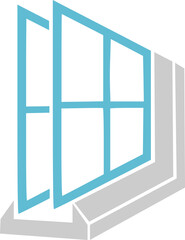 icon of a double-glazed window for thermal insulation and ecology