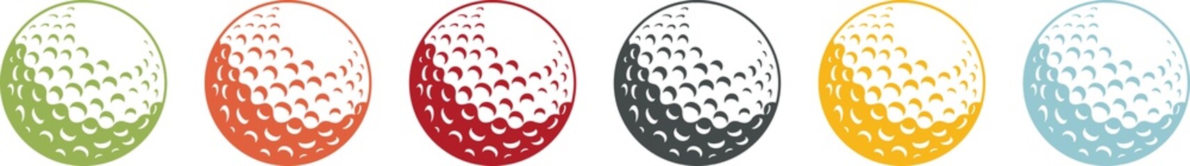 Ensemble d'icônes de balles de golf colorées au format PNG - 557050081
