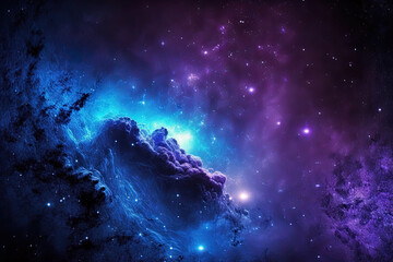 Blue starry hue star dust blue texture abstract galaxy endless future dark light purple cosmos cosmic galaxy nebula wallpaper purple galaxy space background. Generative AI