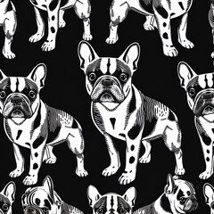 Fototapeta na wymiar French Bulldog Pattern