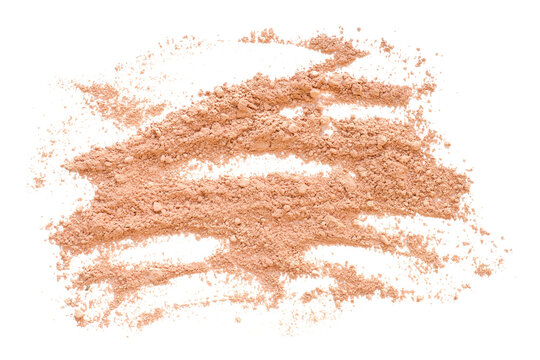 Crushed face powder close up. Isolated png with transparency