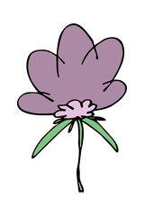 Simple flower clipart. Hand drawn floral doodle. For print, web, design, decor, logo