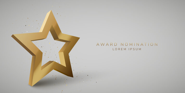 Luxury Award Background. Shine Gold Star Vector illustration