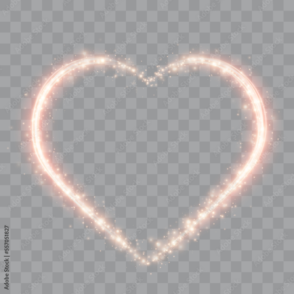 Aufkleber glowing heart. glitter heart shape with shine particles. valentines day design element