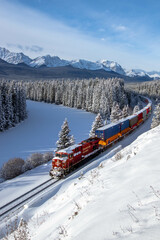Freight train passing through Bow Valley
