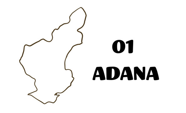 Turkey, empty Adana map vector