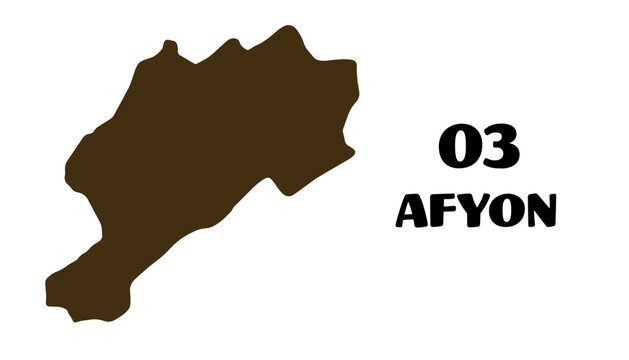 Turkey, black Afyon map vector