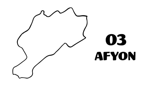 Turkey, empty Afyon map vector