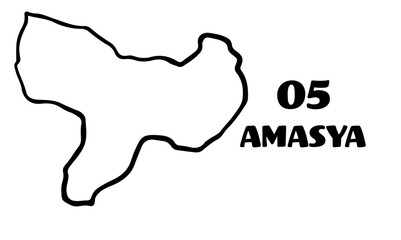 Turkey, empty Amasya map vector