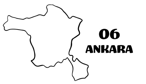 Turkey, empty Ankara map vector