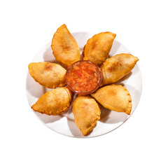 Argentinian empanadas stuffed with spicy meat - South American traditional food