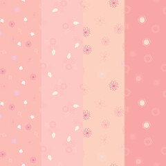 Set of floral backgrounds in powder colors