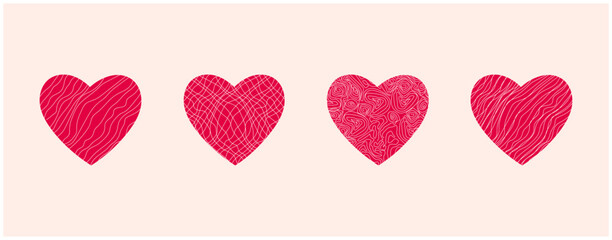 Heart symbol for Valentines Day, isolated on cream background.	