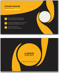 Double-sided creative business card template. Horizontal, vector illustration