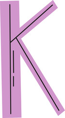 alphabet uppercase letter K text type clipart