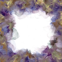 Exclusive abstract background made by alcohol ink technique, white backrop, gold blue magenta accent, beautiful decoration, book cover, wallpaper, gift card, thank you card, invitation 