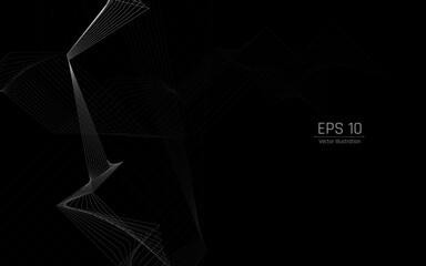 futuristic abstract background. Server, internet, speed. Futuristic tunnel HUD. Motion graphics for an abstract data center .vector illustrator,eps10,wireframe,darck  background