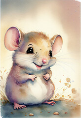Cute smiling baby mouse
