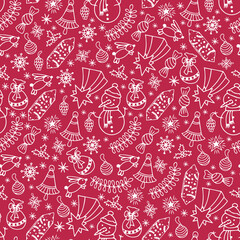 Beautiful Christmas pattern. Christmas wrapping paper. New Year vector decor.