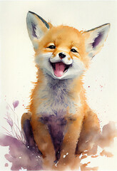 Cute smiling baby fox