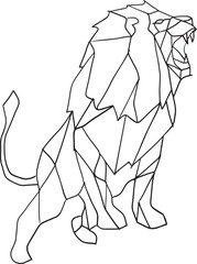 Transparent PNG LION line art