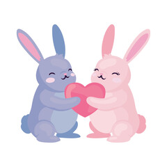 Obraz premium rabbits couple design