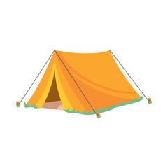 yellow camp tent - obrazy, fototapety, plakaty