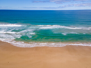 Fototapeta na wymiar waves on the beach, Beach, sea and land, View from Sky 