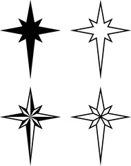 Nativity star vector design. Christmas star design. Editable stroke.